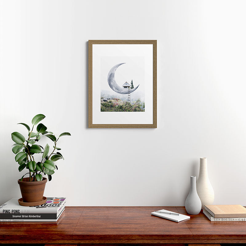 Moon House Framed Art Print