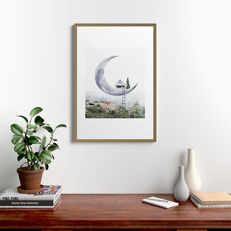 Moon House Framed Art Print