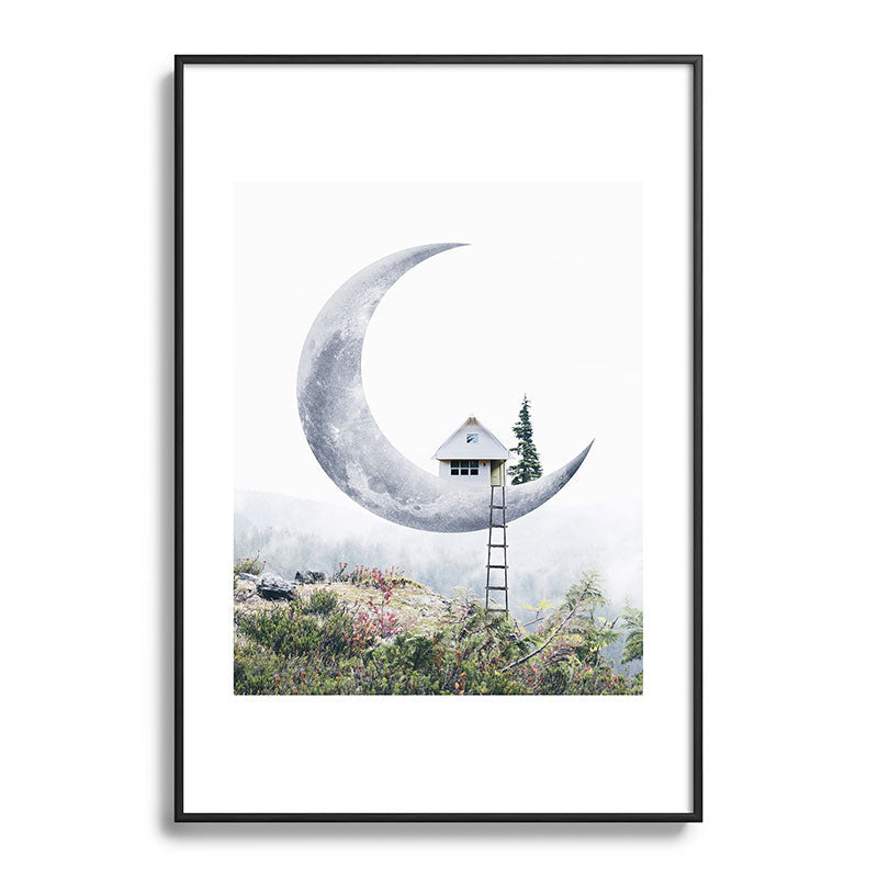 Moon House Framed Art Print