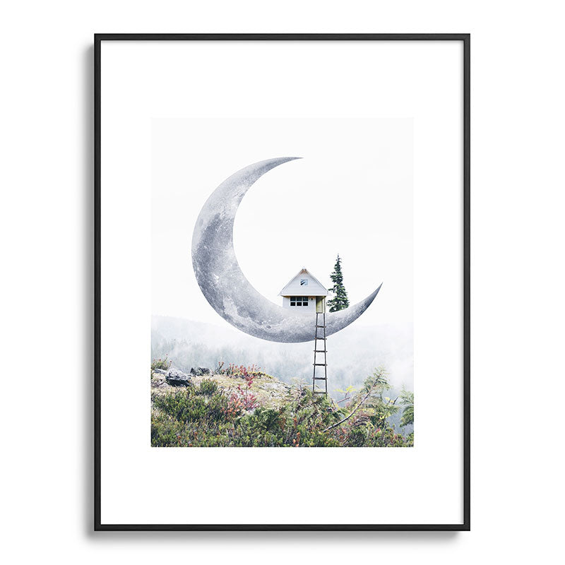 Moon House Framed Art Print