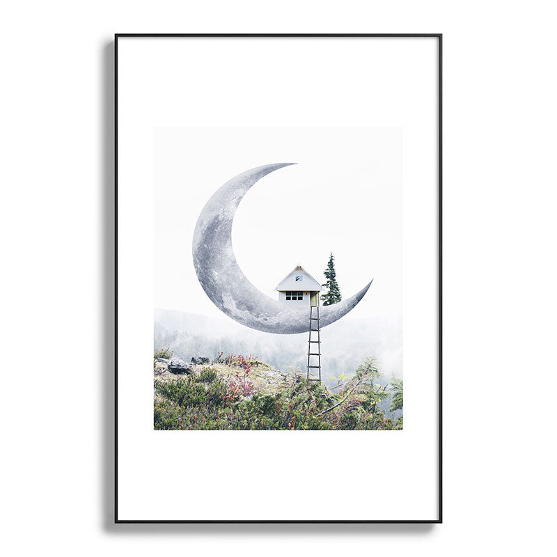 Moon House Framed Art Print