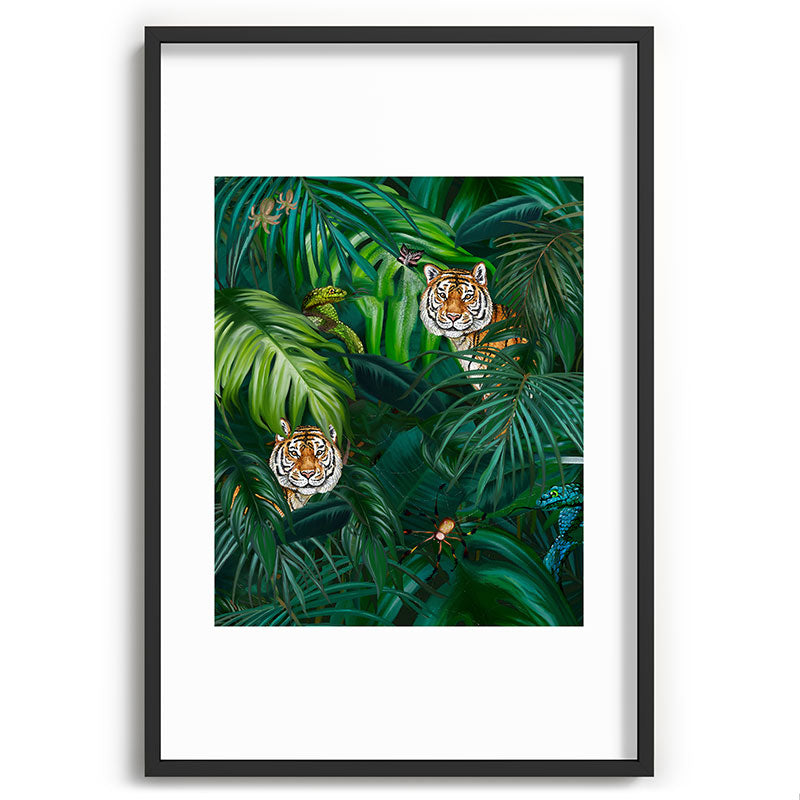 Jungle Tiger Prints Framed Art Print