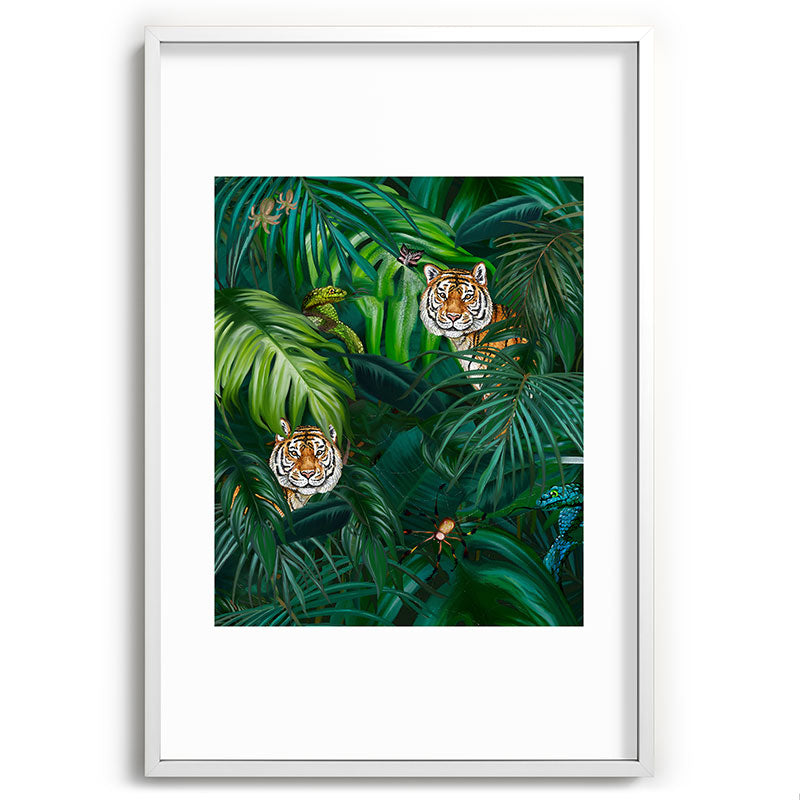 Jungle Tiger Prints Framed Art Print