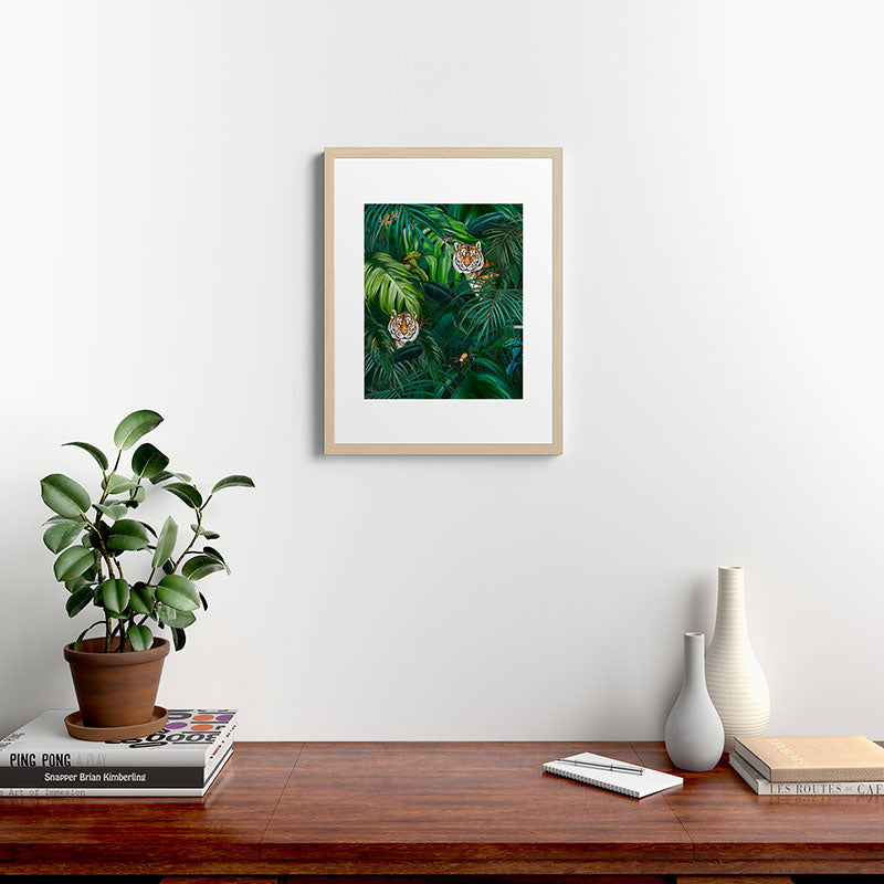 Jungle Tiger Prints Framed Art Print