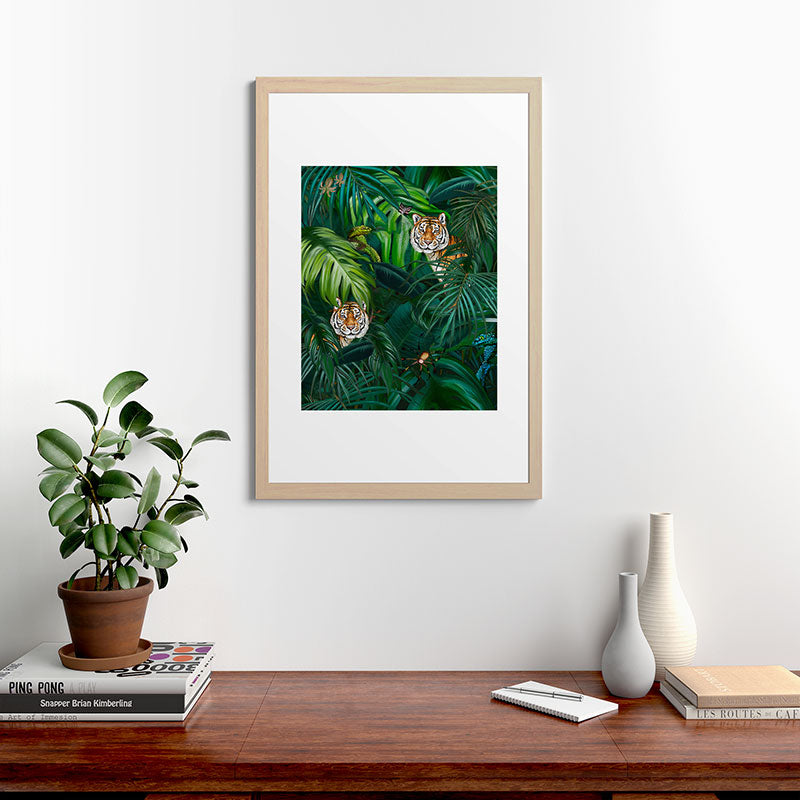 Jungle Tiger Prints Framed Art Print