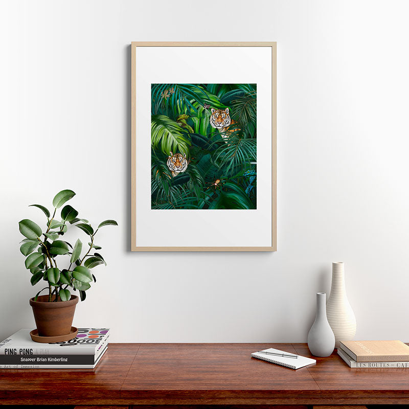 Jungle Tiger Prints Framed Art Print