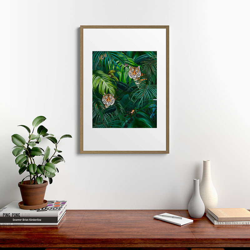 Jungle Tiger Prints Framed Art Print