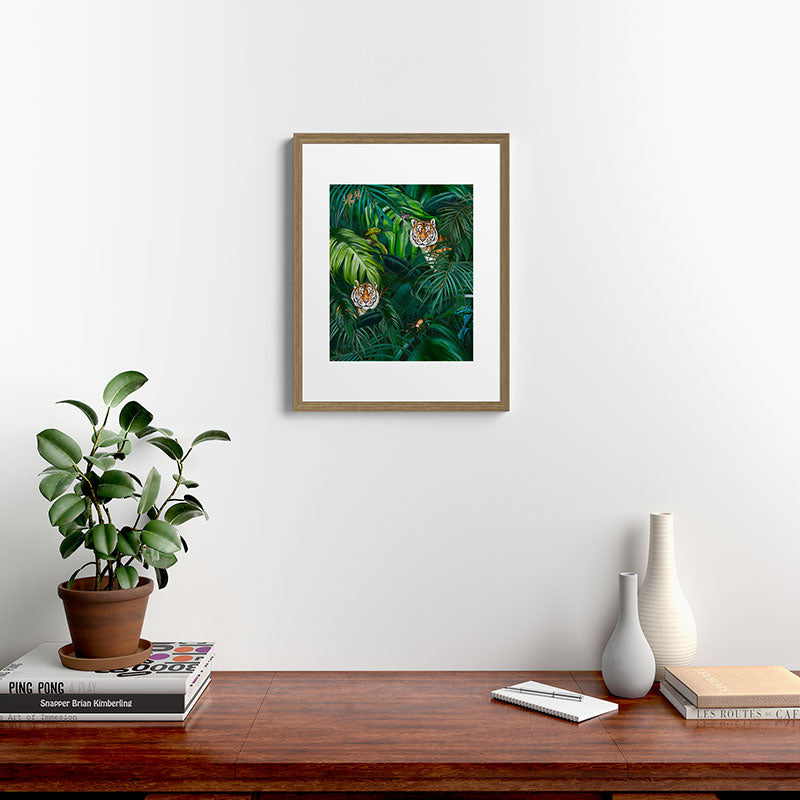 Jungle Tiger Prints Framed Art Print