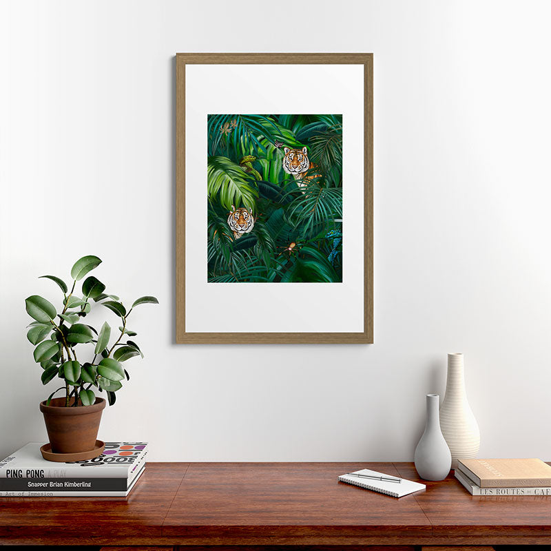 Jungle Tiger Prints Framed Art Print
