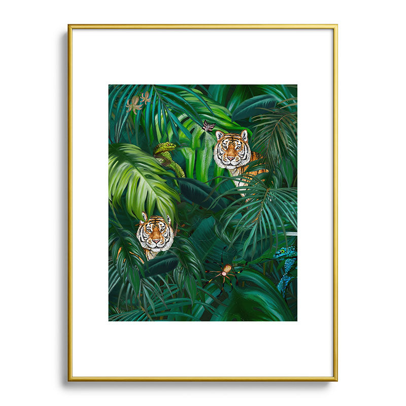 Jungle Tiger Prints Framed Art Print
