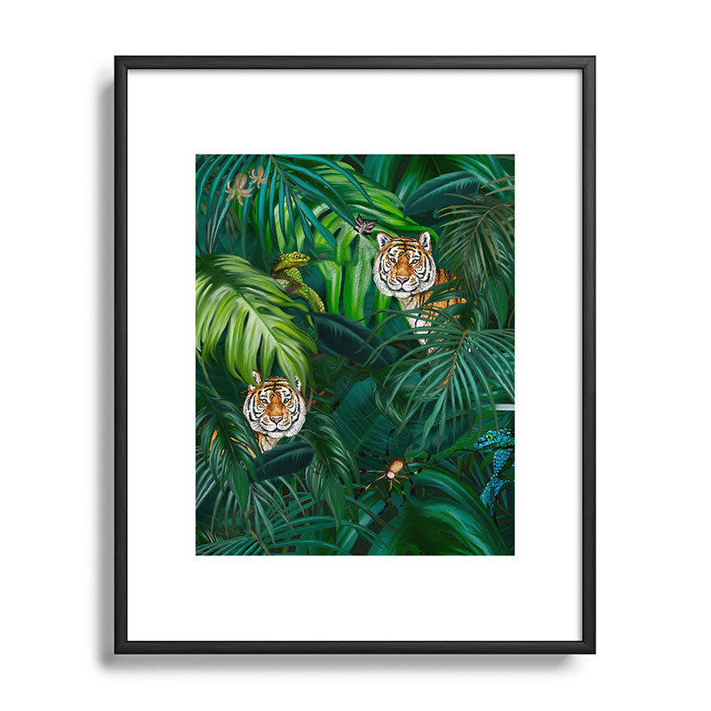 Jungle Tiger Prints Framed Art Print