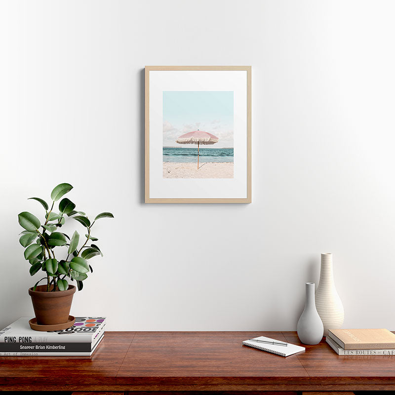 Pink Umbrella Framed Art Print