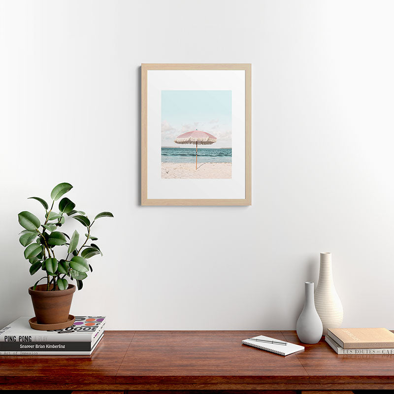 Pink Umbrella Framed Art Print