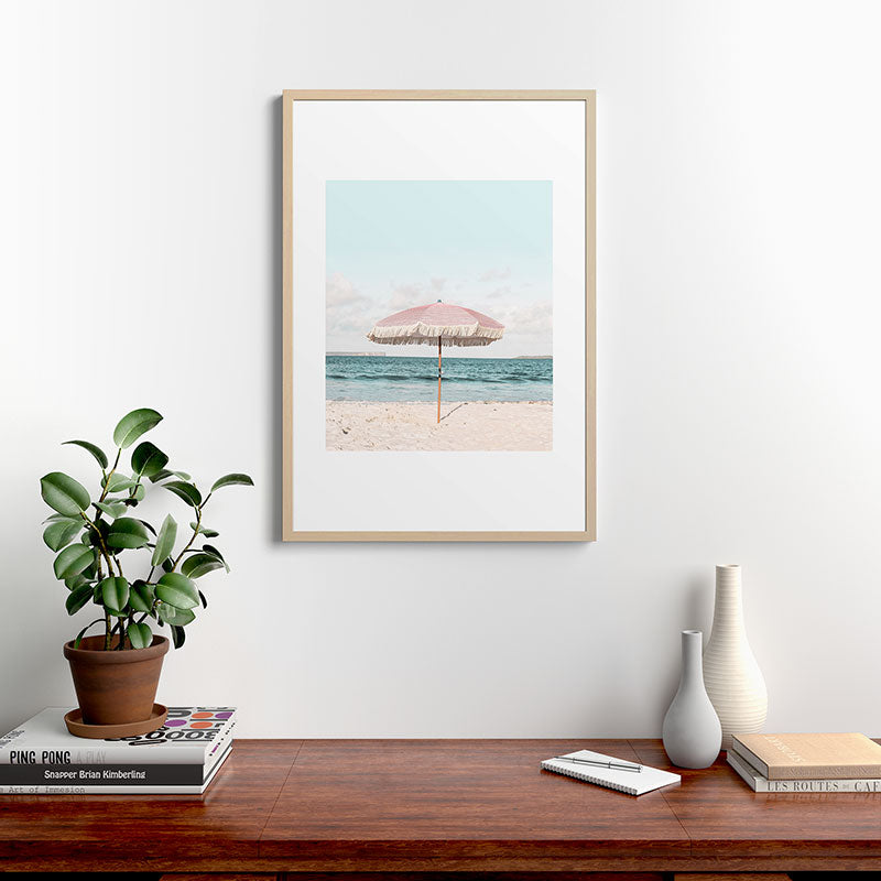 Pink Umbrella Framed Art Print