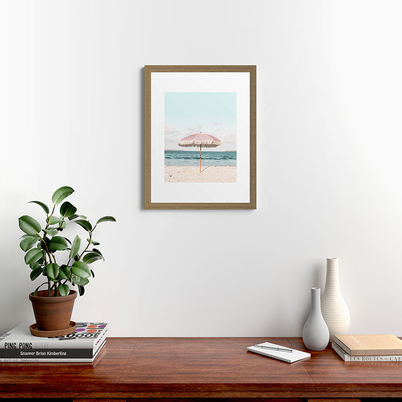 Pink Umbrella Framed Art Print