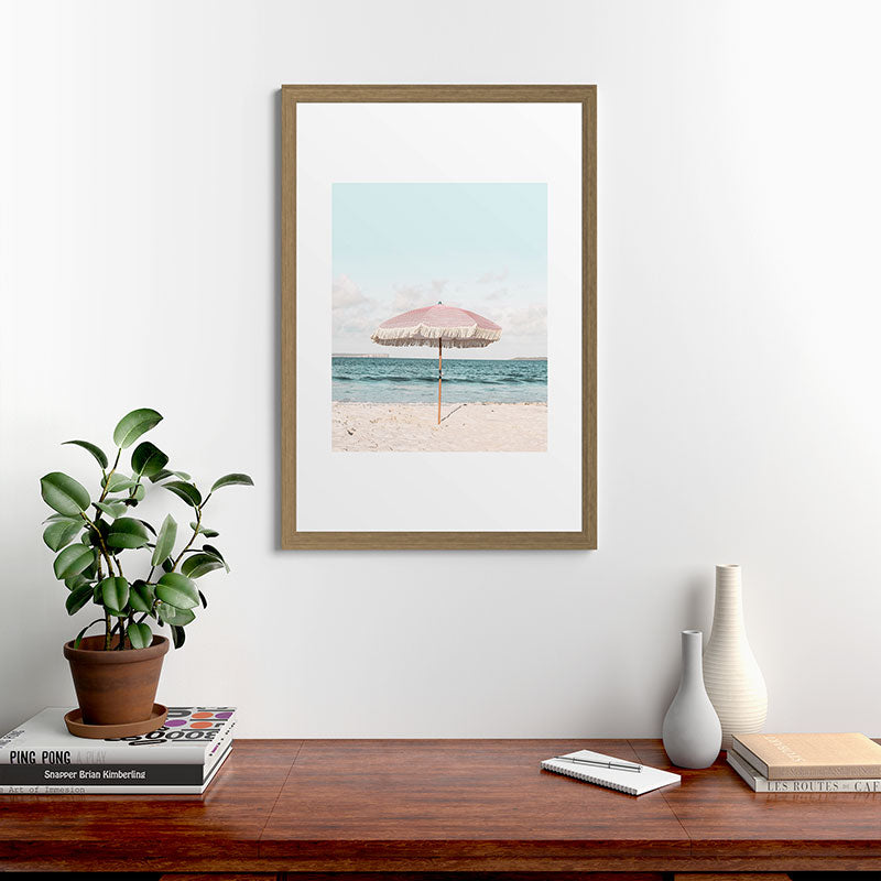 Pink Umbrella Framed Art Print