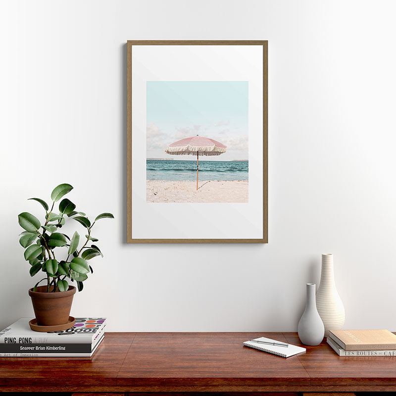 Pink Umbrella Framed Art Print