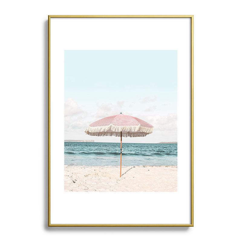 Pink Umbrella Framed Art Print