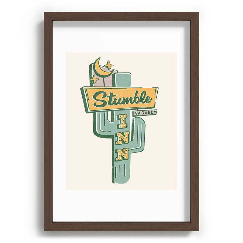 The Stumble Inn Vintage Highway Sign Framed Art Print