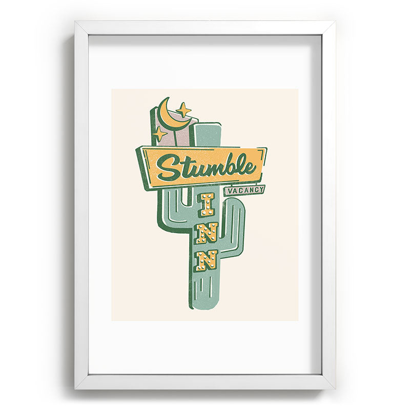 The Stumble Inn Vintage Highway Sign Framed Art Print