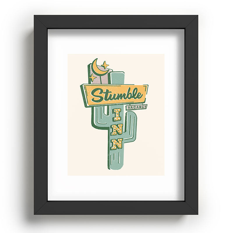 The Stumble Inn Vintage Highway Sign Framed Art Print