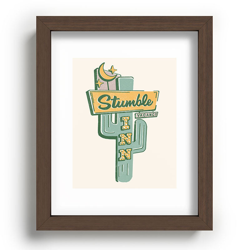 The Stumble Inn Vintage Highway Sign Framed Art Print