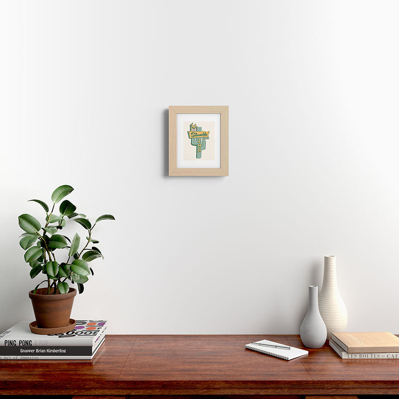 The Stumble Inn Vintage Highway Sign Framed Art Print
