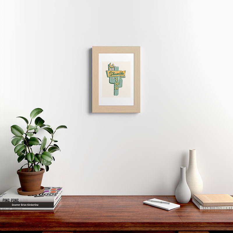 The Stumble Inn Vintage Highway Sign Framed Art Print