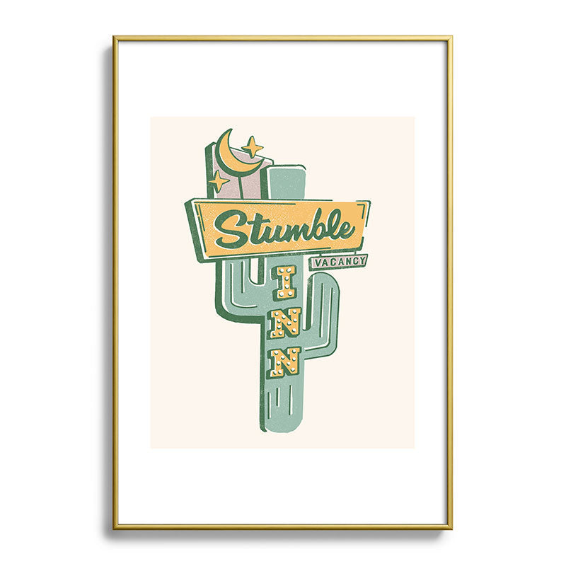 The Stumble Inn Vintage Highway Sign Framed Art Print