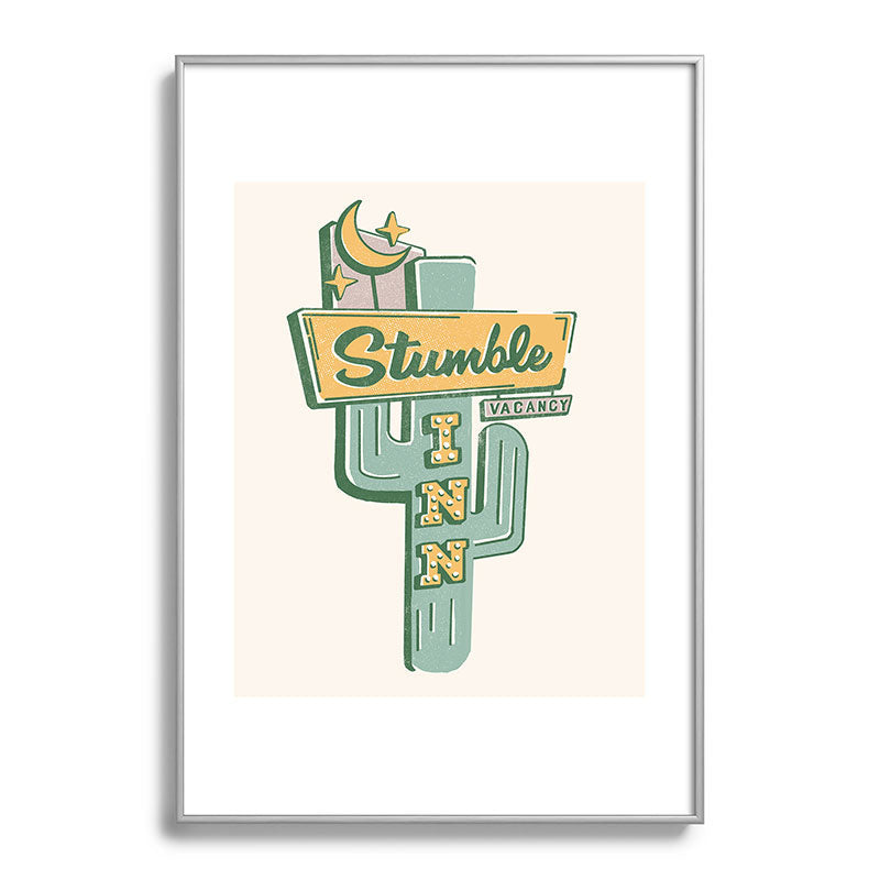 The Stumble Inn Vintage Highway Sign Framed Art Print