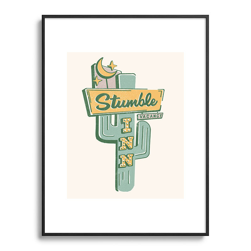 The Stumble Inn Vintage Highway Sign Framed Art Print