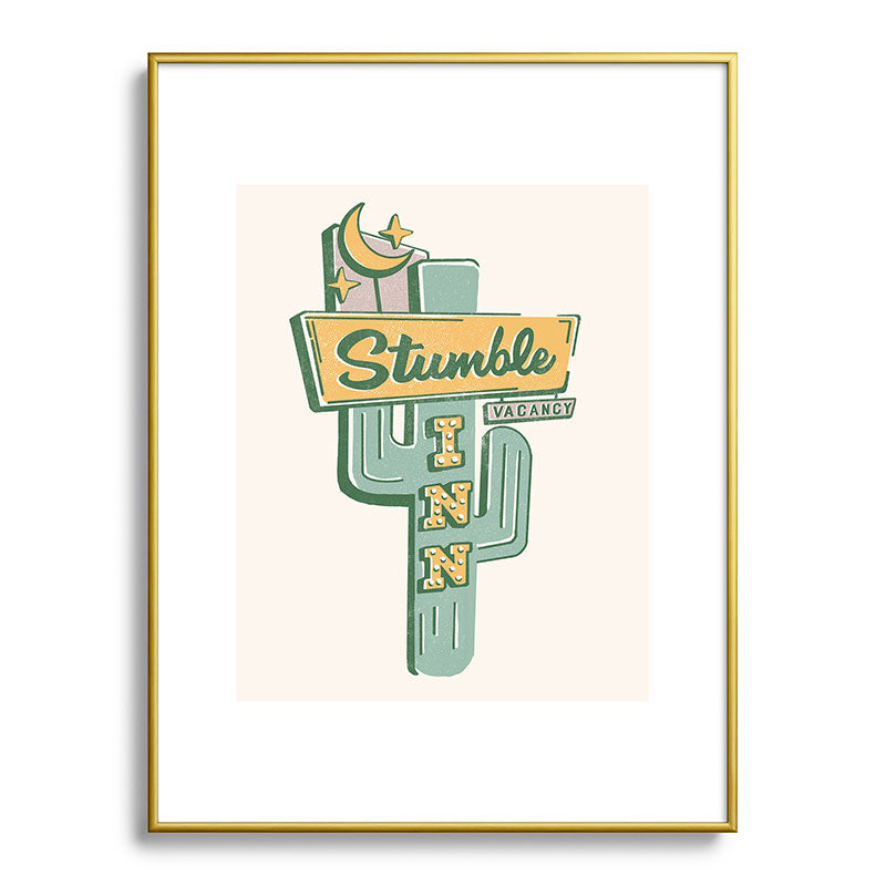The Stumble Inn Vintage Highway Sign Framed Art Print
