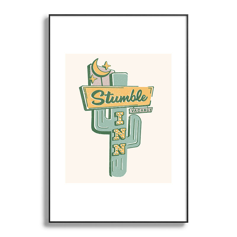 The Stumble Inn Vintage Highway Sign Framed Art Print