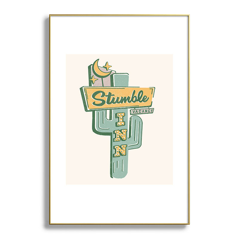 The Stumble Inn Vintage Highway Sign Framed Art Print