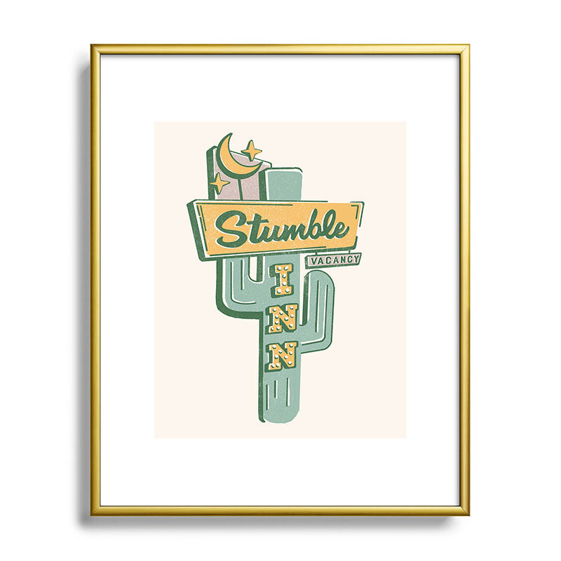 The Stumble Inn Vintage Highway Sign Framed Art Print