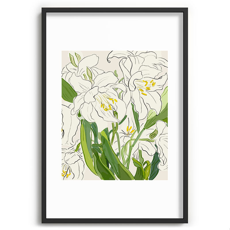 Garden Lilies  Framed Art Print