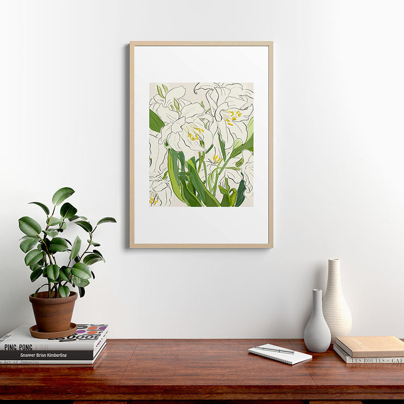 Garden Lilies  Framed Art Print